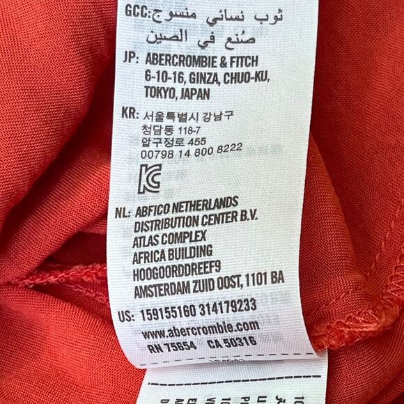 Abercrombie & Fitch Babydoll Red Floral Y2K Mini Dress Valentines Day Womens S - Picture 5 of 11